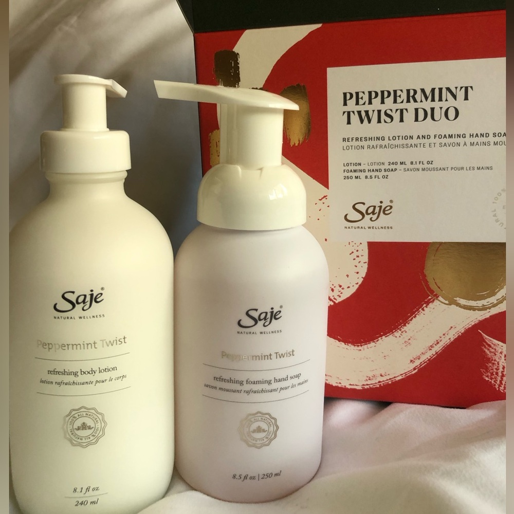 Saje Peppermint Twist Duo: Refreshing Lotion & Foaming Hand Soap- BRAND NEW**